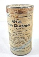 Optus Sodium Bicarbonate Vintage Tin & Cardboard Can Container Philadelphia