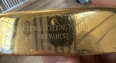 Super Rare Schering Plough Pharmaceutical Drug Promo Golf Club Gold Putter New
