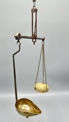 Early 19th Century Apothecary Spice Gem Balance Scales Handheld Brass & Steel