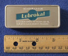 VINTAGE 50’s GERMAN LUBROKAL (INSOMNIA) 50 PILL TIN BOX H&E ALBERT A G WIESBADEN