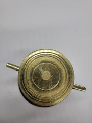 Vintage Solid Brass Mortar and Pestle Set With Square Handles Iridescent Patina