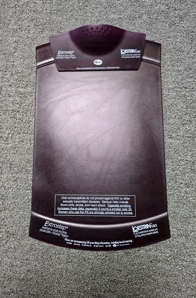 Pfizer Loestrin Estrostep Pharmaceutical Drug Rep Purple Clipboard Birth Control