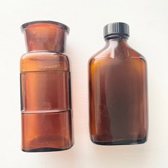 Old Antique Bottles Recessed Label Glass Pharmacy Apothecary Prescription RX