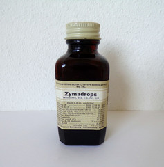 UPJOHN Vintage ZYMADROPS Dropper BOX Amber Bottle PHARMACEUTICAL Medicine