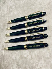 CELEBREX PHARMACEUTICAL REP PEN MARBLED DARK GREEN GOLD TONE LOT OF 5 TAIWAN