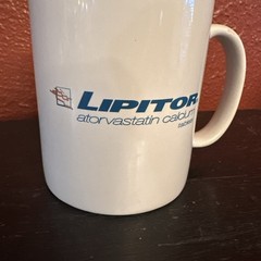 Vintage Lipitor Coffee Mug Cup Pharma Drug Rep Advertising Doctor White 11 oz