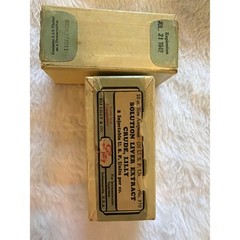 Vintage Eli Lilly Solution Liver Extract Crude apothecary Medicine Box 1942