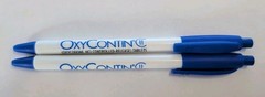 2 Pens Oxycontin CII Drug Rep Pharmaceutical Promo Medical Advertising Papermate