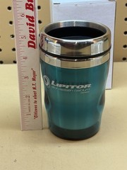 LIPITOR Teal Pharmaceutical Travel Mug Drug Rep Advertising Cholesterol
