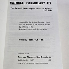 National Formulary American Pharmaceutical Association 14th Edition 1975