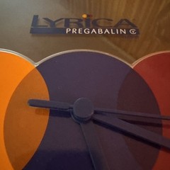 Advertising Pharma Drug Rep Promo LYRICA PREGABALIN Wall Clock NEW WORKS 10” sq
