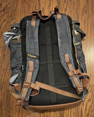 Vintage Akermes Pharmaceutical Drug Rep Promotional Backpack Denim Logo Blue