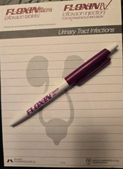 FLOXIN Pharmaceutical Drug Rep Promo Lot – Plastic Pen + Notepad Medical
