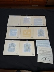 Delft Dutch Burroughs Wellcome Blue White Pharmacy story tiles set of 8