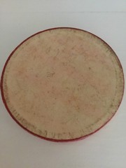 Vintage FRENCH Pharmacie Round Cardboard Container Red PATE PECTORALE Codeine