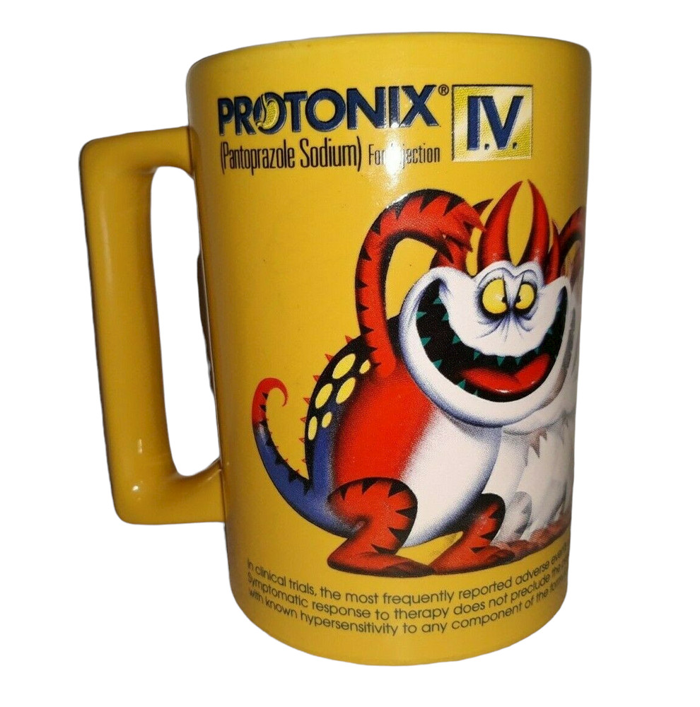 Protonix Injection IV Red Monster 2 Sided Pharmaceutical Medical Coffee Mug