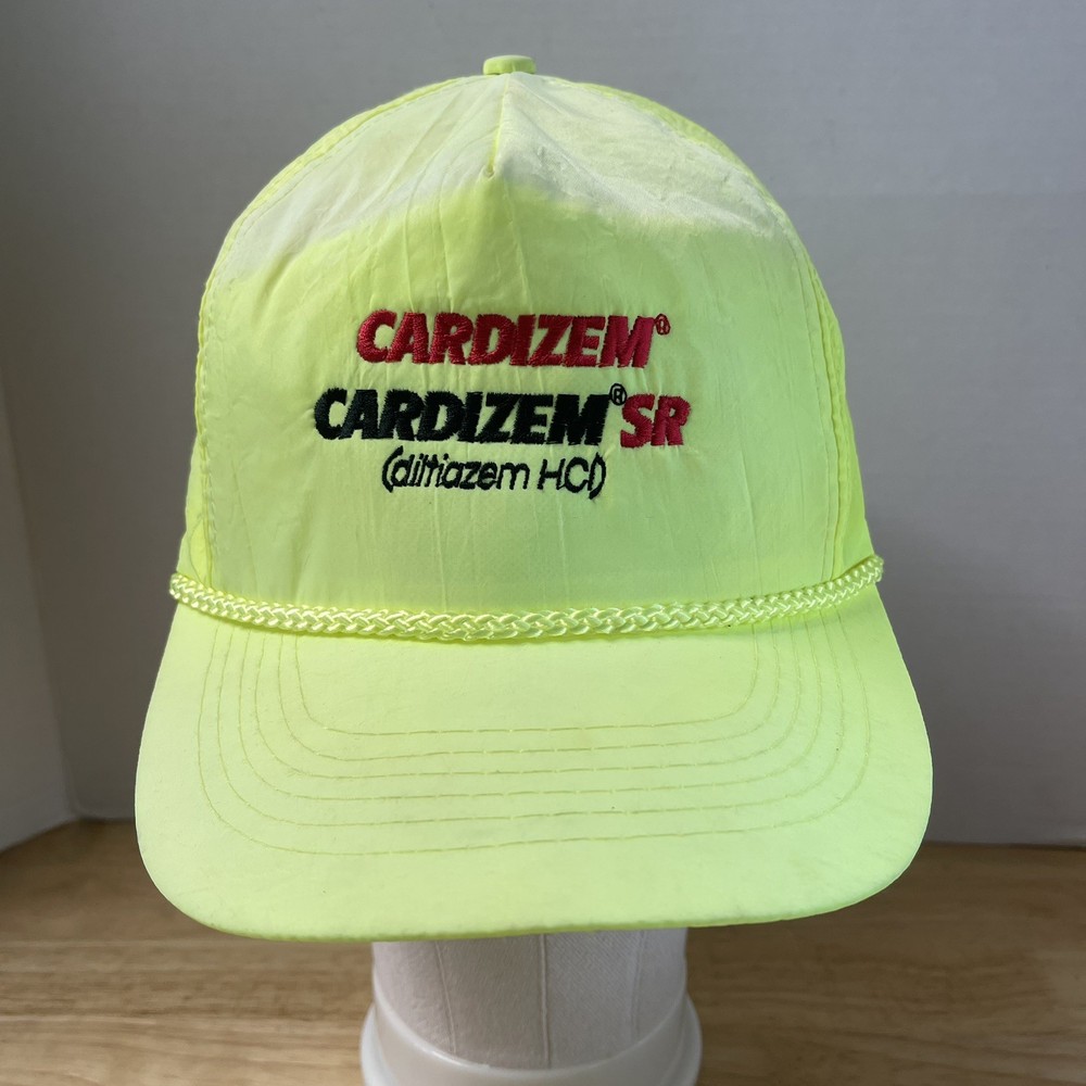Cardizem Neon Yellow Baseball Cap Hat Rare Drug Rep Advertising Big Pharma