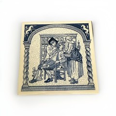1986 BURROUGHS WELLCOME Pill Tile THE PHARMACIST DIAGNOSING Delft Holland