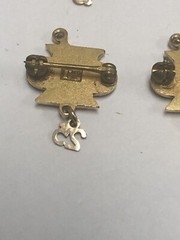 VINTAGE REXALL DRUG SET OF FOUR 14k YELLOW GOLD PINS – 15, 20, 25, 30 YEARS