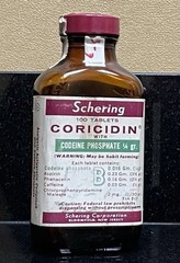 Vintage Coricidin with Codeine EMPTY Glass Pharmacy Bottle
