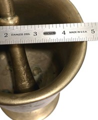 Apothecary 5.3lb Brass Mortar and Pestle 6″x4.75″ Chalice Goblet Form Vintage