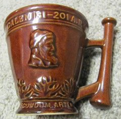Beautiful Brown Glazed Schering Coricidin Pharmacy Mug Secuden Artem Galen 131-2