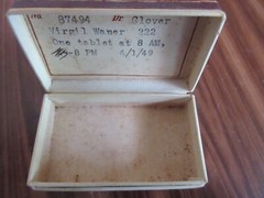 1949 Vtg Axtell Clinic Newton Kansas KS Pill Box Dr Glover Pharmacy Prescription