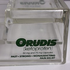Pharmaceutical Promotional Clear Acrylic Desk Organizer-Orudis-7”3 Compartments