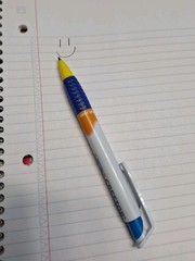 Crestor Drug Rep Pen Black Ink Works Blue Comfort Grip Yellow Tip