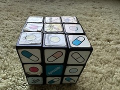 Vintage Pharmaceutical Drug Rep Rubik Cube Ad For Apresazide, Ciba, Etc, Used