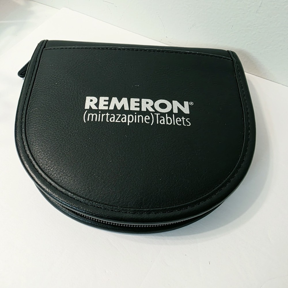REMERON Pharmaceutical Rep Black CD Music Zip Around Holder Storage Case