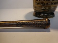 RARE VTG ’76 BICENTENNIAL Solid Brass MORTER & PESTLE~Apothecary~Secundum Artem!