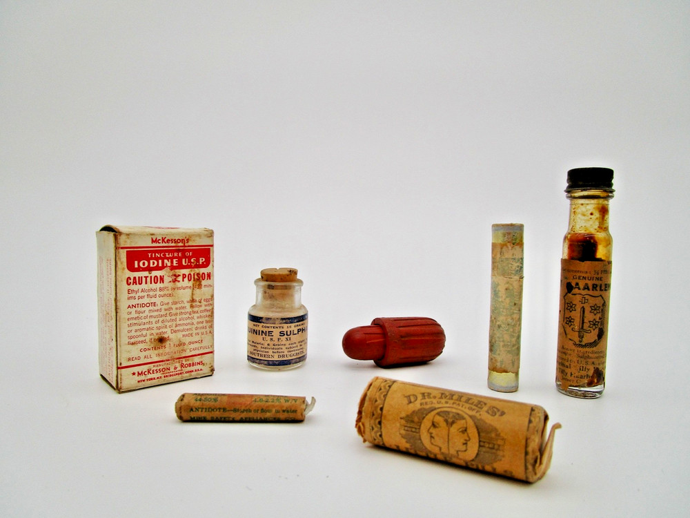 Vintage Pharmacy Ephemera Lot Dr. Miles Little Pills McKesson Iodine Tilly MSA