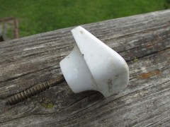 Unusual 1900s MARRUBIUM (Horehound) Porcelain APOTHECARY Cabinet Drawer KNOB A++