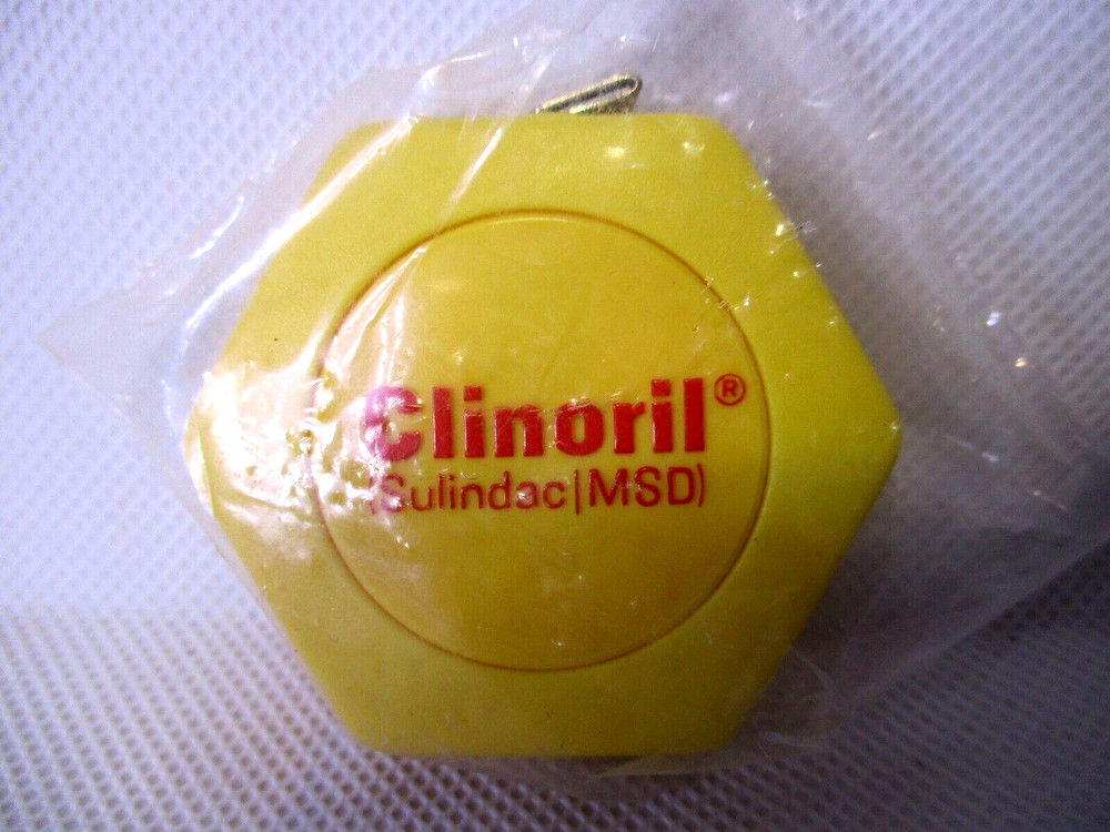 Clinoril (Sulindac MSD) Yellow Sealed Tape Measure Pharmaceutical Drug Rep Promo