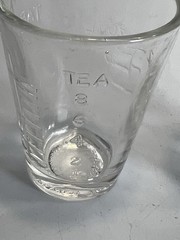 Vtg Apothecary Dose Pharmacy Measure Glass Cup GLASCO GEM Set of 2 Embossed