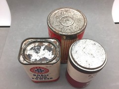 Vintage Boric Acid Box Can Lot 3 EMPTY Sachs, York, Continental Drug Alton IL