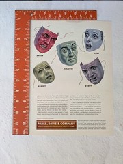 1954 Parke-Davis Disturbing Emotions – art vintage Print Ad Jealousy, Anxiety