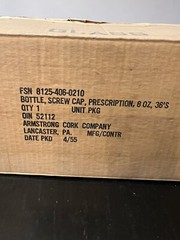 Vintage Label-Rite NOS glass pharmacy 8 oz. medicine prescription Bottle