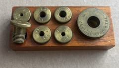 ANTIQUE RARE SOLID BRASS SCREW IN Pharma COUNTERWEIGHTS PAT. JULY 6TH, 1897