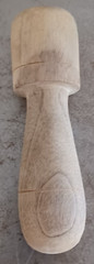 Hand Carved Wood Footed Mortar And Pestle Apothecary Grinder 4.5″ Tall Vintage