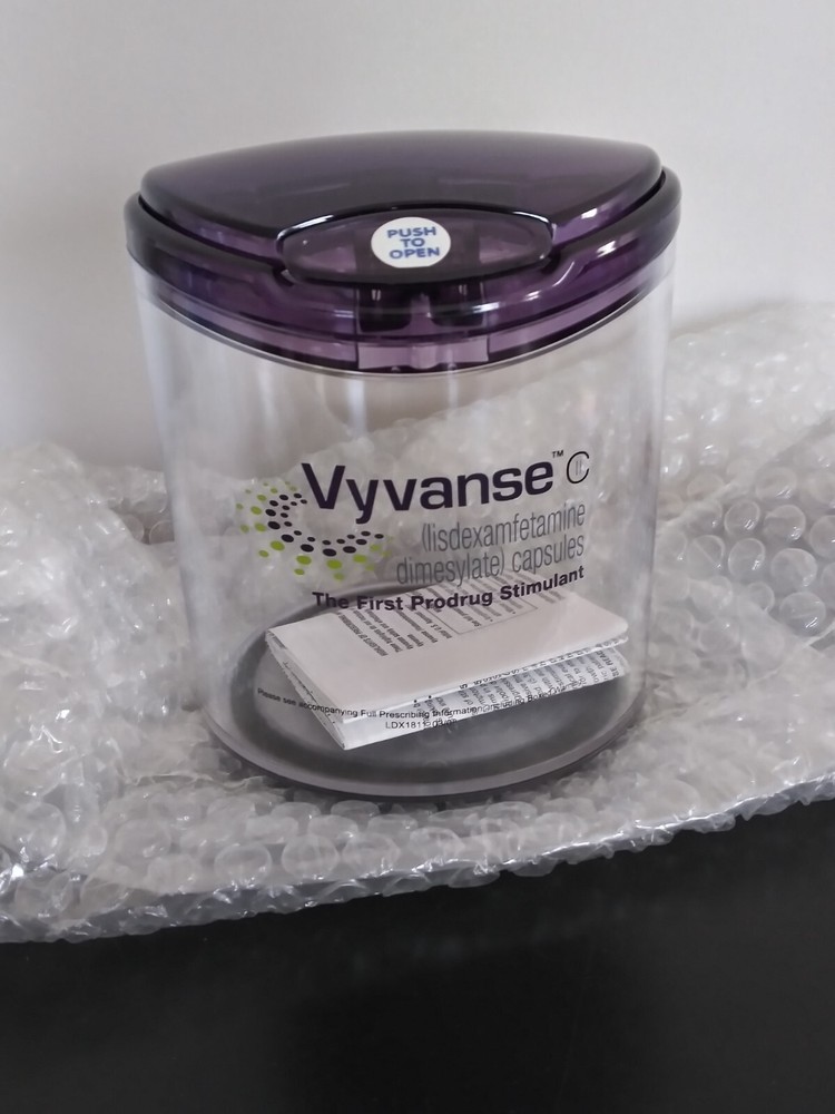 Vyvanse Multipurpose Plastic Jar Pharmaceutical Repr Collectibles