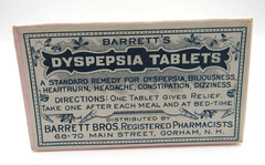 Vintage Cardboard Prescription Pill Box Barrett Bros. Pharmacy Gorham NH 3”