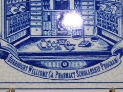 Delft Porcelain Pill Tile Burroughs Wellcome 20th Anniv. Pharmacy Apothecary