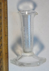 Vintage 5ml-60 minim’s Glass Footed Apothecary Measuring Conical Graduated Spout