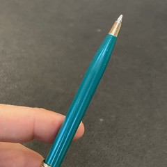 Vtg PFIZER Pharmaceutical Drug Advertising Sales Rep Pen Norvasc Blue Teal Green