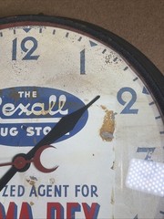 VTG Rexall Drug Store Authorized Agent For BISMA-REX 14” Crystal Clock READ!
