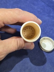 Vtg Polident Tablets Plastic Tube Container Metal Cap Empty 15ct Travel Case