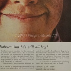 1962 Pharmaceutical Science Insulin Diabetes Research photo art decor vintage ad