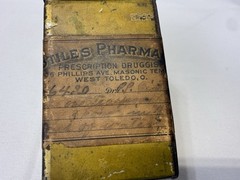 Early To Mid 1900s Vintage Pharmacy Prescription Druggist Tin. Toledo, OH